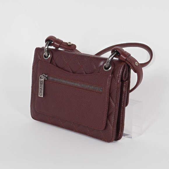 Chanel Quilted Burgundy Caviar Medium Retro Class Flap Bag - Picture 6 of 16